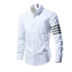 Chemise en coton homme manches longues grande taille casual printemps - blanc - insfity - regular - homme ...
