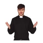 Chemise de prtre - cura - manches longues - noir - regular - adulte
