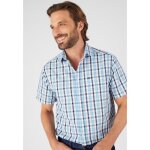 Chemise - damart - chemisette � carreaux popeline pur coton - bleu grands carreaux