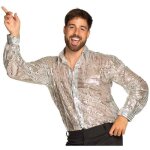 Chemise disco - boland - crazy - argent - polyester - taille l