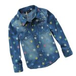 Chemise enfant - insfity - jean manches longues - bleu gris - 4 - 14 ans - coton
