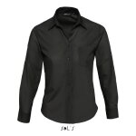 Chemise - sols - executive femme - noir - manches longues - col chemise - popeline polycoton