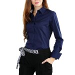 Chemise femme business en coton - slim fit - bleu marine Chemise femme business en coton - slim fit - bleu marine