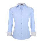 Chemise femme business fashion à manches longues boutons slim fit - bleu Chemise femme business fashion à manches longues boutons slim fit - bleu