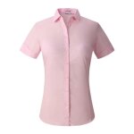 Chemise femme business slim manches courtes �t� respirante en coton pour occasions formelles - rose