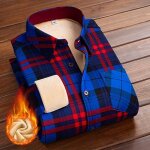 Chemise femme doublée polaire hiver - col revers - manches longues chaud carreaux plaid imprimé Chemise femme doublée polaire hiver - col revers - manches longues chaud carreaux plaid imprimé