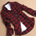 Chemise femme finejo  carreaux manches longues en flanelle et coton - finejo - manches longues - femme ...