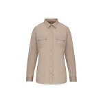 Chemise femme kariban safari - beige - manches longues - regular