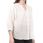 Chemise femme - teddy smith val - manches 3 / 4 - col v - tissu brod