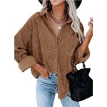 Chemise femmechemise en velours côtelé à manches longues pour femmeélégante blouse ample casual cardigan ... Chemise femmechemise en velours côtelé à manches longues pour femmeélégante blouse ample casual cardigan ...
