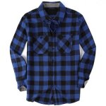 Chemise flanelle homme col revers manches longues ample casual doux carreaux - bleu - insfity - loose ...