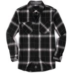 Chemise flanelle homme col revers manches longues ample casual doux carreaux - noir Chemise flanelle homme col revers manches longues ample casual doux carreaux - noir