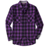 Chemise flanelle homme insfity - col revers manches longues - violet