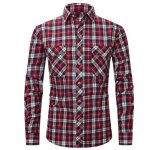 Chemise en flanelle homme à manches longues chemise carreaux plaid avec poches - us taille Chemise en flanelle homme à manches longues chemise carreaux plaid avec poches - us taille