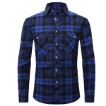 Chemise en flanelle homme � manches longues chemise carreaux plaid avec poches - us taille
