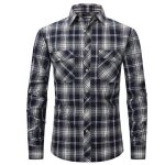 Chemise en flanelle homme  manches longues chemise carreaux avec poches tissu confortable - us taille ...