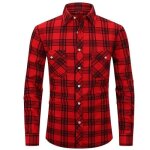 Chemise en flanelle homme  manches longues chemise carreaux avec poches tissu confortable - us taille ...