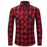 Chemise en flanelle homme  manches longues chemise carreaux avec poches tissu confortable - us taille ...