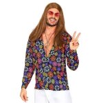 Chemise fleurie - widmann - ann�es 70 - style baba cool - mixte - coton blanc