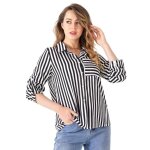 Chemise fluide à rayures - la modeuse - loose - manches longues - col chemise - femme Chemise fluide à rayures - la modeuse - loose - manches longues - col chemise - femme