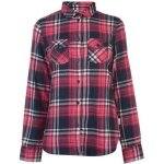Chemise fuschia blanche et marine femme en flanelle lee cooper