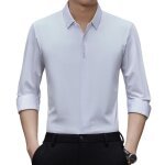 Chemise habillée formelle homme manches longues stretch regular fit sans couture tissu infroissable couleur ... Chemise habillée formelle homme manches longues stretch regular fit sans couture tissu infroissable couleur ...