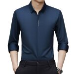 Chemise habillée formelle homme manches longues stretch regular fit sans couture tissu infroissable couleur ... Chemise habillée formelle homme manches longues stretch regular fit sans couture tissu infroissable couleur ...