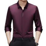 Chemise habill�e formelle homme manches longues stretch regular fit sans couture tissu infroissable couleur ...