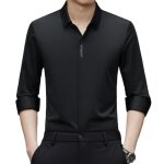 Chemise habill�e formelle homme manches longues stretch regular fit sans couture tissu infroissable couleur ...
