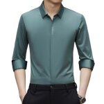 Chemise habill�e formelle homme manches longues stretch regular fit sans couture tissu infroissable couleur ...