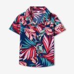 Chemise hawaenne enfants garons fille manches courtes casual chemise fleur funky unisexe plage vancances ...