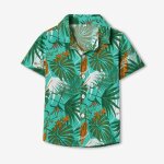 Chemise hawaenne enfants garons fille manches courtes casual chemise fleur funky unisexe plage vancances ...