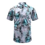 Chemise hawa�enne homme chemisette imprim� de plage respirant ete pour vacances