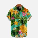 Chemise hawaïenne homme grande taille imprimée fleur manches courtes - vert - insfity Chemise hawaïenne homme grande taille imprimée fleur manches courtes - vert - insfity