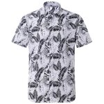 Chemise hawaenne hommes insfity - coupe classique - coton - manches courtes - blanc