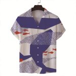 Chemise hawaienne homme - insfity - manches courtes - imprimé poisson - violet - loose Chemise hawaienne homme - insfity - manches courtes - imprimé poisson - violet - loose