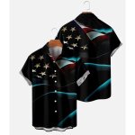 Chemise hawa�enne homme - insfity - manches courtes - slim fit - noir