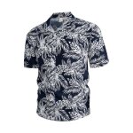 Chemise hawaenne homme manches courtes chemisette ete imprim de plage respirant pour vacances - noir ...