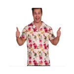 Chemise hawa�enne polyester fleurs exotiques homme l multicolore