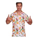 Chemise hawa�enne - multicolore - homme - manches courtes - imprim� fruits - coupe loose
