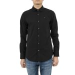 Chemise homme - hilfiger denim - dm0dm04405 - noir - coupe slim - manches longues