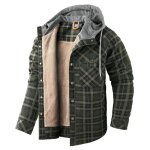 Chemise hiver capuche homme À carreaux manches longues en coton chemise chaude epaisse confortable avec ... Chemise hiver capuche homme À carreaux manches longues en coton chemise chaude epaisse confortable avec ...