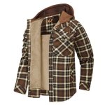 Chemise hiver capuche homme À carreaux manches longues en coton - insfity - regular - marron Chemise hiver capuche homme À carreaux manches longues en coton - insfity - regular - marron