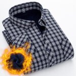 Chemise hiver homme carreaux chaude doubl�e polaire manches longues avec poche