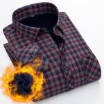 Chemise hiver homme carreaux chaude double polaire manches longues avec poche