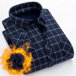 Chemise hiver homme carreaux chaude doubl�e polaire manches longues avec poche
