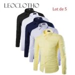 Chemise homme ajustée leoclotho - lot de 5 / lot de 4 / lot de 3 - blanc noir gris bleumarin jaune - ... Chemise homme ajustée leoclotho - lot de 5 / lot de 4 / lot de 3 - blanc noir gris bleumarin jaune - ...