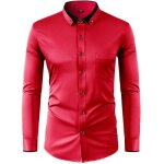 Chemise homme business manches longues regular fit - insfity - rouge Chemise homme business manches longues regular fit - insfity - rouge
