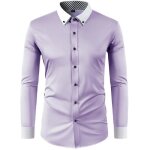 Chemise homme business manches longues regular fit - insfity - violet clair