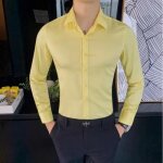 Chemise homme business slim fit jaune - ecelen - yt0331unw14ta - manches longues - col rabattu - formelle ... Chemise homme business slim fit jaune - ecelen - yt0331unw14ta - manches longues - col rabattu - formelle ...